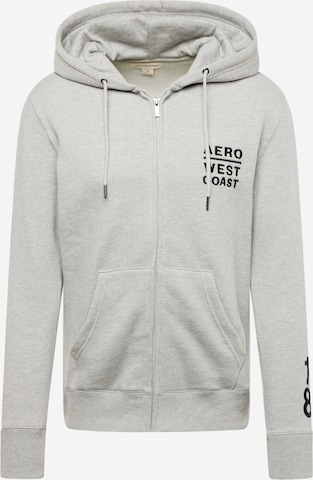 AÉROPOSTALE - Sudadera con cremallera en gris: frente