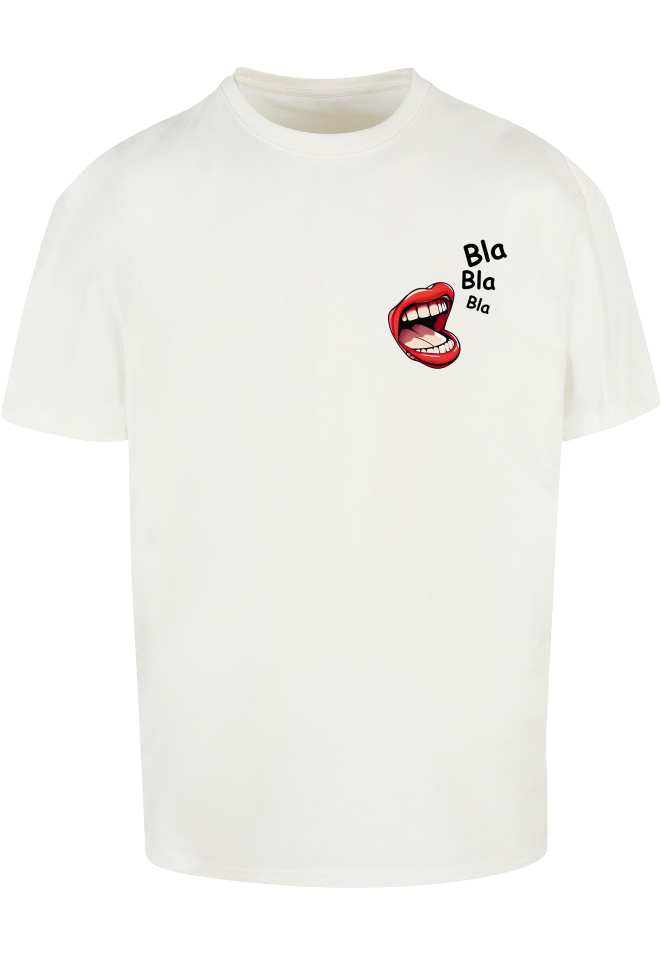 Merchcode Shirt 'Bla Bla Bla Comic' in Wit: voorkant