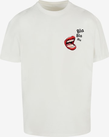 Merchcode Shirt 'Bla Bla Bla Comic' in White: front