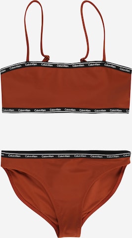 Bustieră Costum de baie două piese de la Calvin Klein Swimwear pe roșu: față