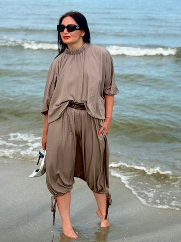 IUnique Bluse 'Grey Viscose Kimono Blouse' in Grau