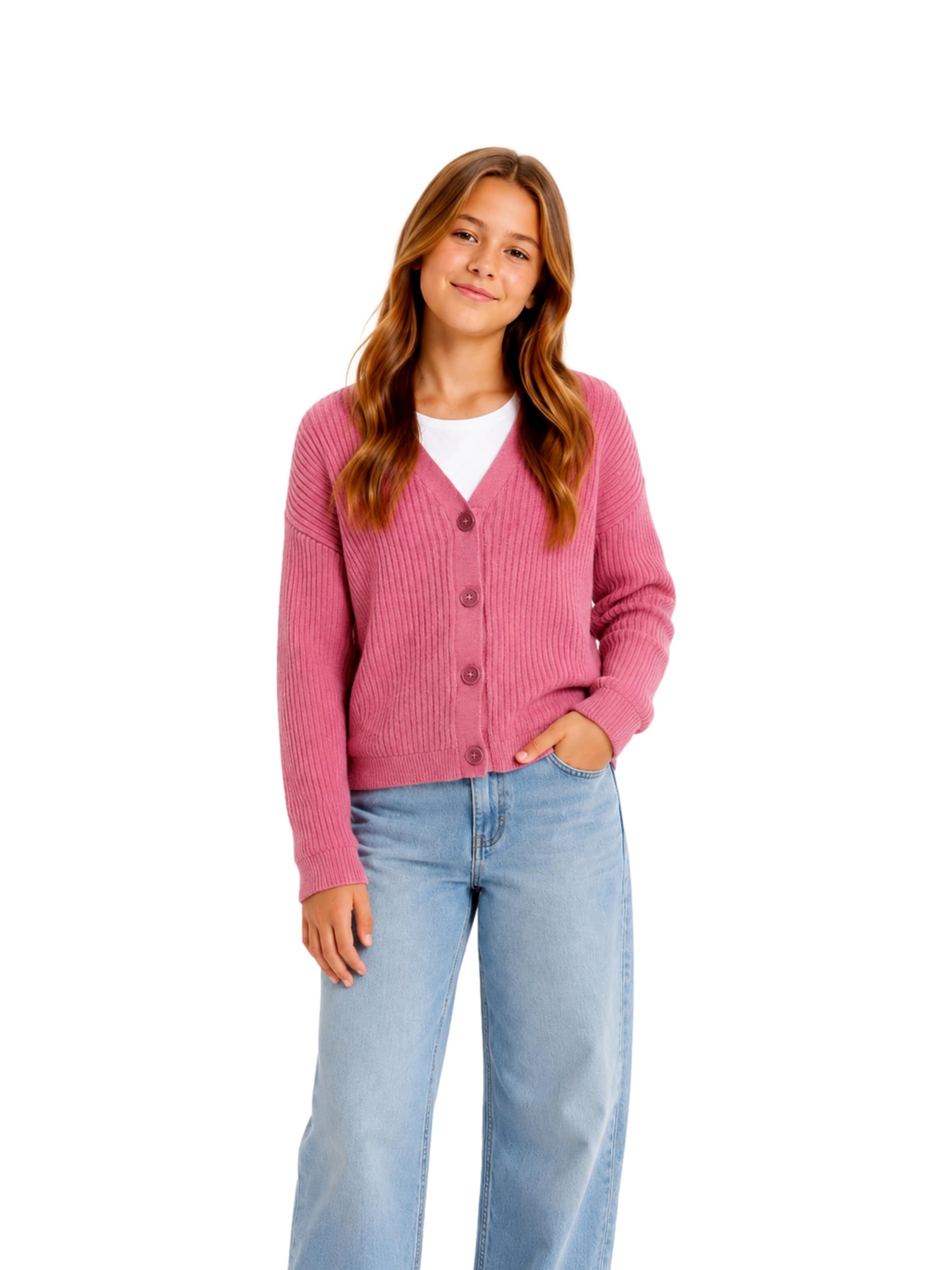 ONLY GIRLS Strickjacke in Pink: Vorderseite