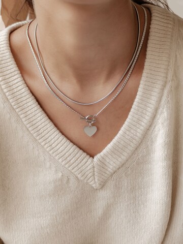 Hey Happiness Necklace 'Herz Duo' in Silver