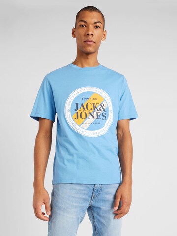 T-Shirt 'LOOF' JACK & JONES en bleu : devant