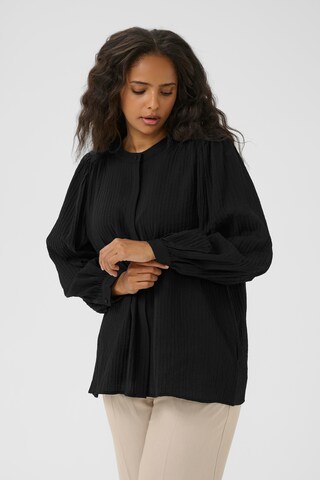 KAFFE CURVE Bluse 'Lisana ' in Schwarz: Vorderseite