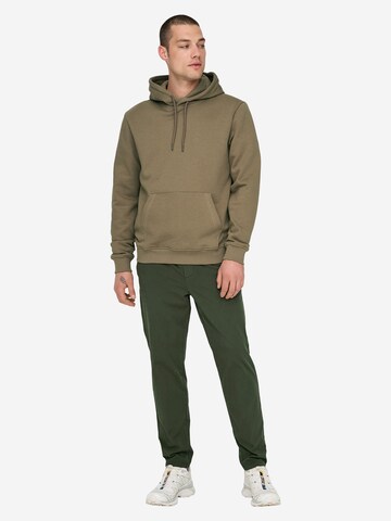 Only & Sons Sweatshirt 'Connor' in Brown