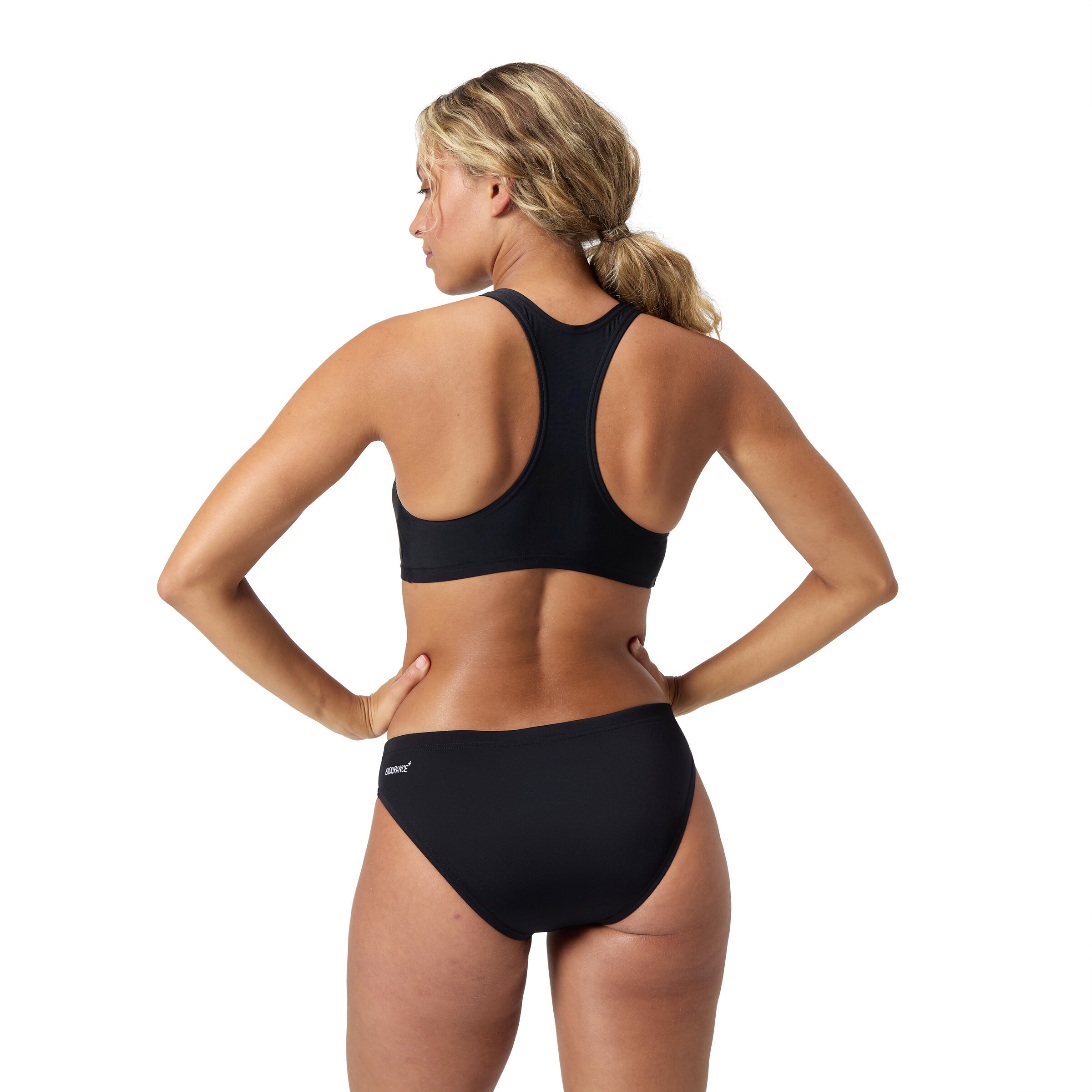 SPEEDO Bustier Sportbikini in Schwarz
