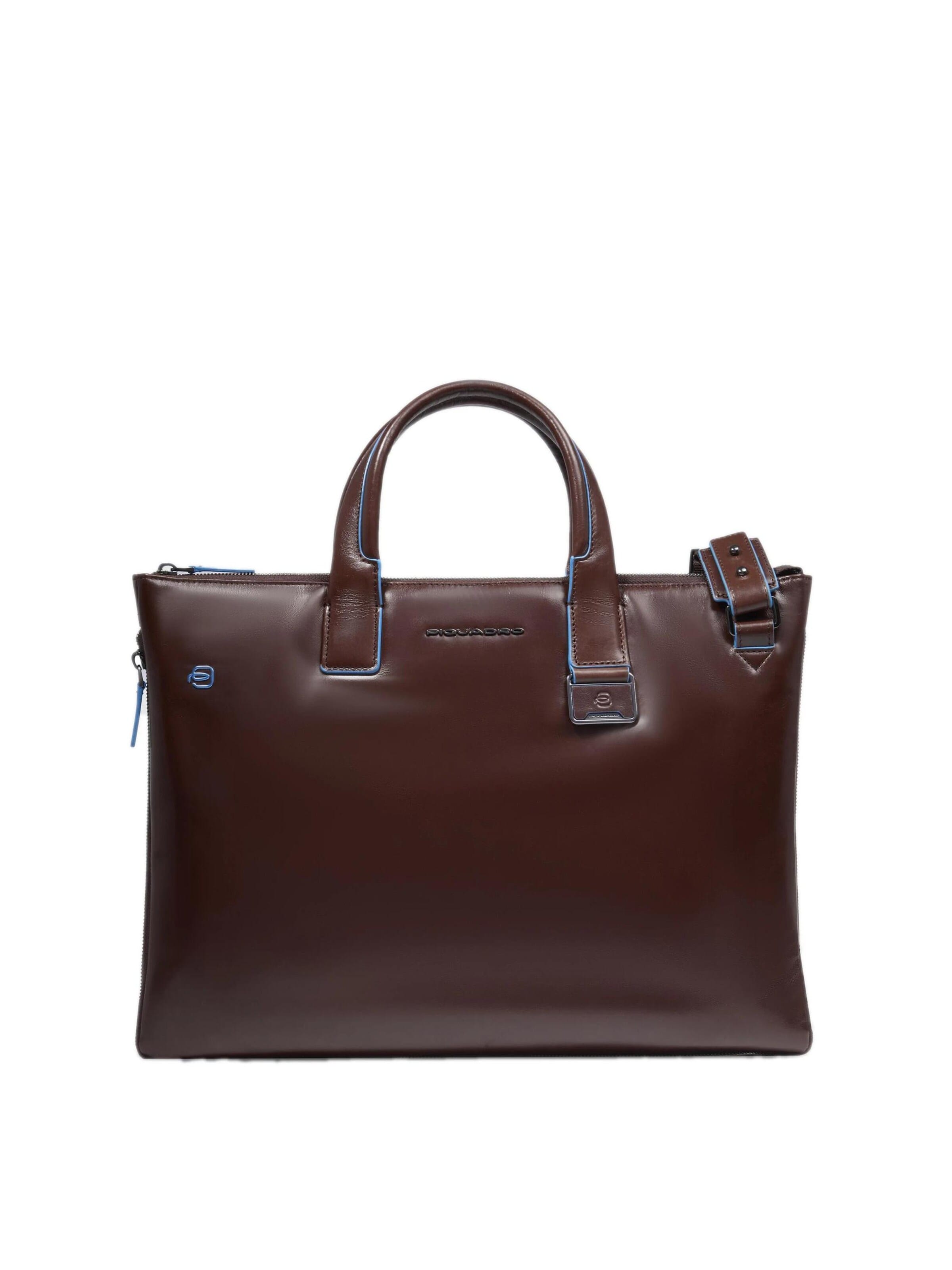 Sac d’ordinateur portable Piquadro en marron : devant