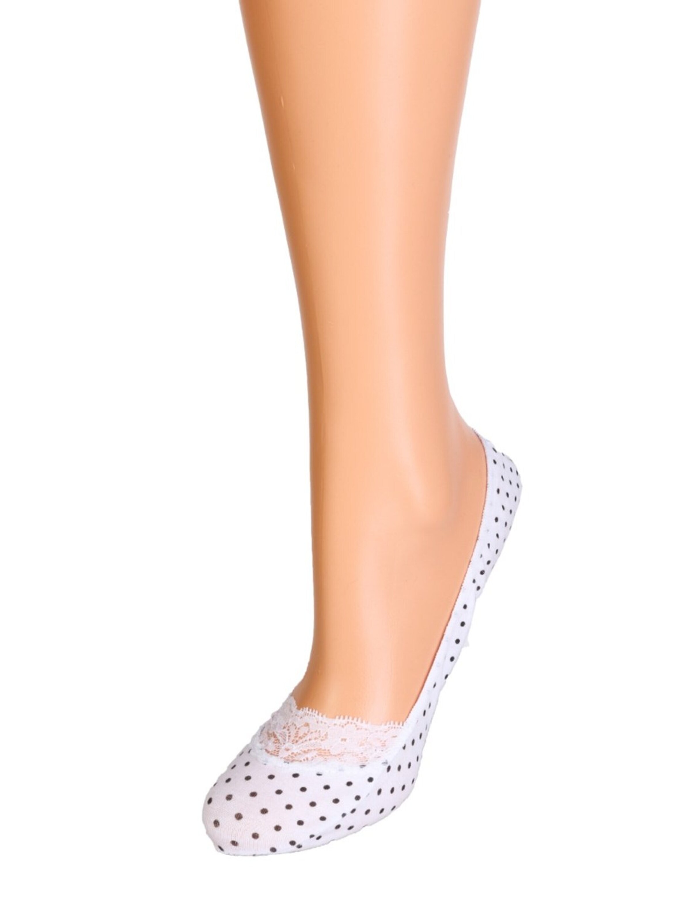 Sokisahtel - Calcetines 'POIS footies with dots' en blanco