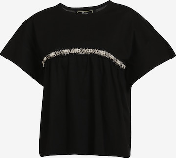 Tricou de la faina pe negru: față