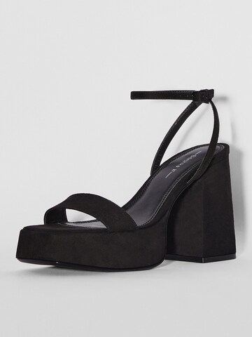 Bershka Strap sandal in Black: front