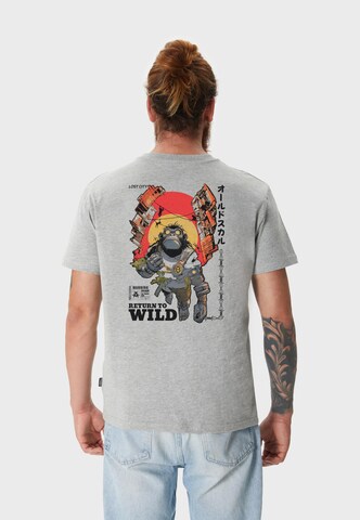 Oldskull Shirt 'Wrldvibe Return to Wild Graphic' in Grey
