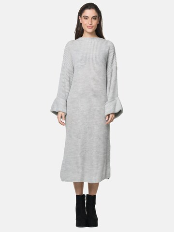 Robes en maille Elara en gris : devant