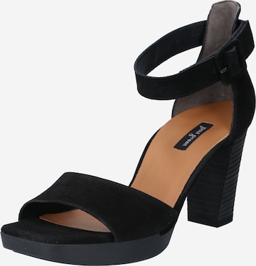 Paul Green Strap sandal in Black: front