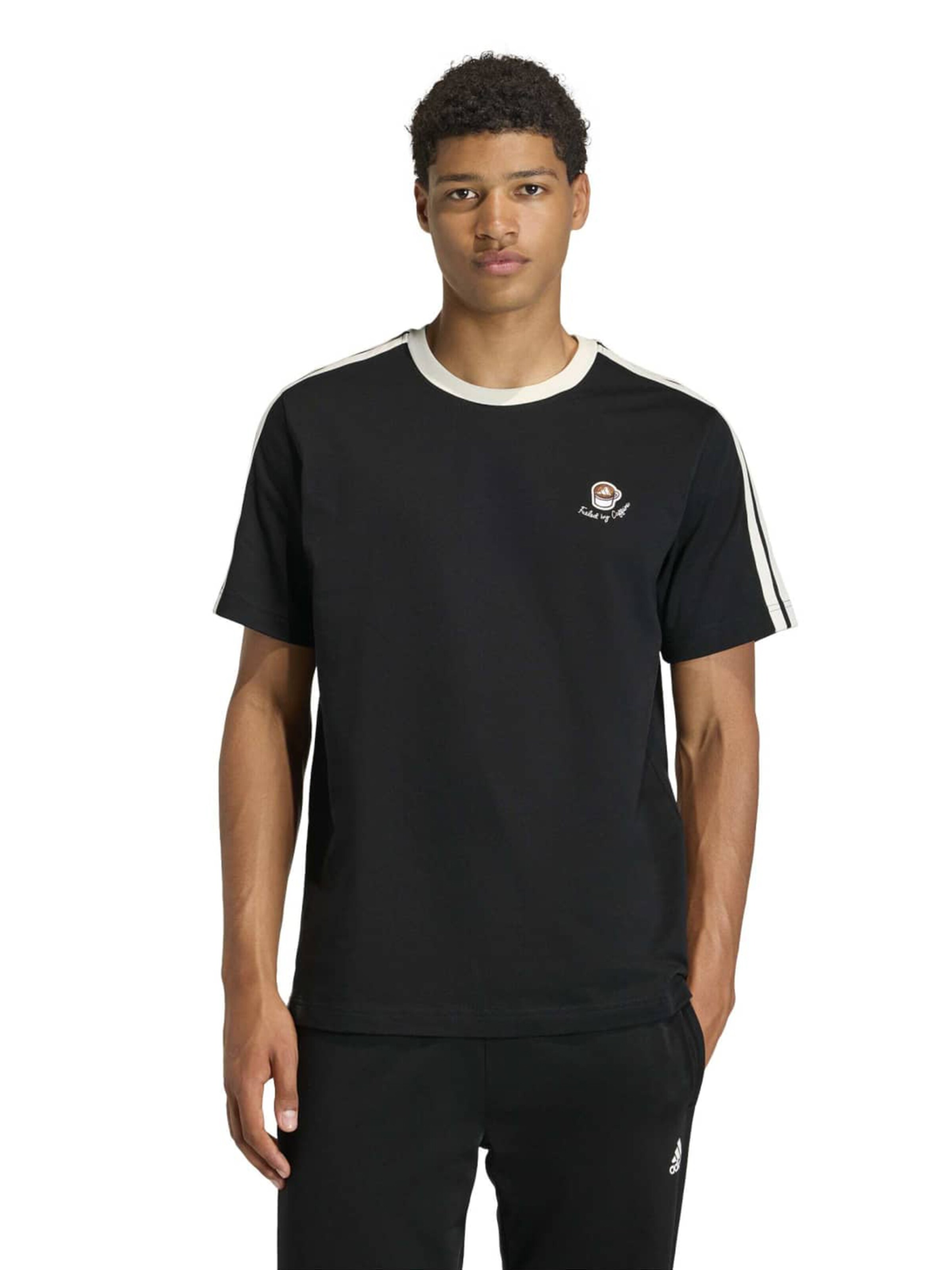 juoda ADIDAS SPORTSWEAR Sportiniai marškinėliai 'LUX COFFEE CAFE CUP': priekis