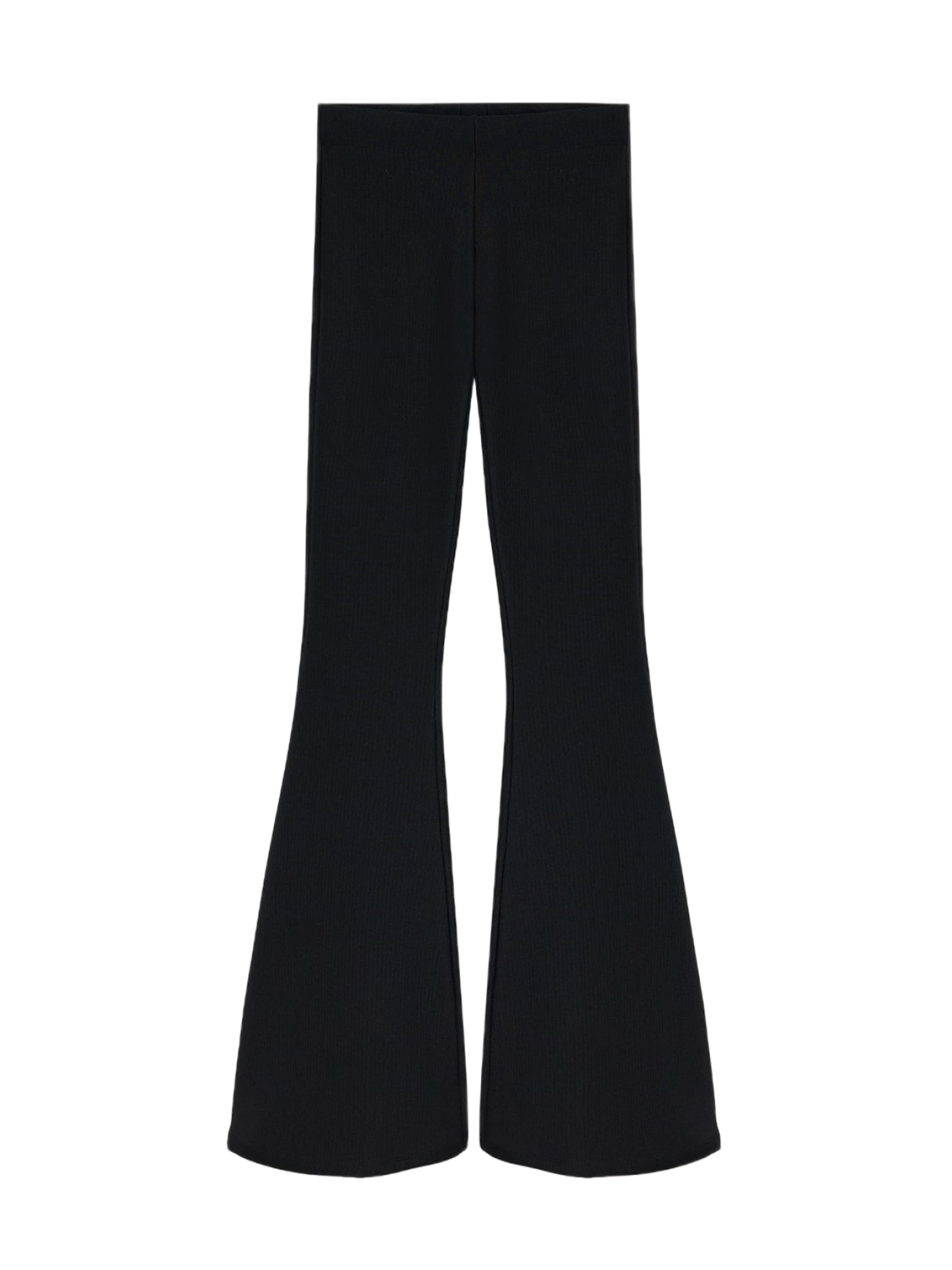 No Matter What Flared Trousers in Black: front