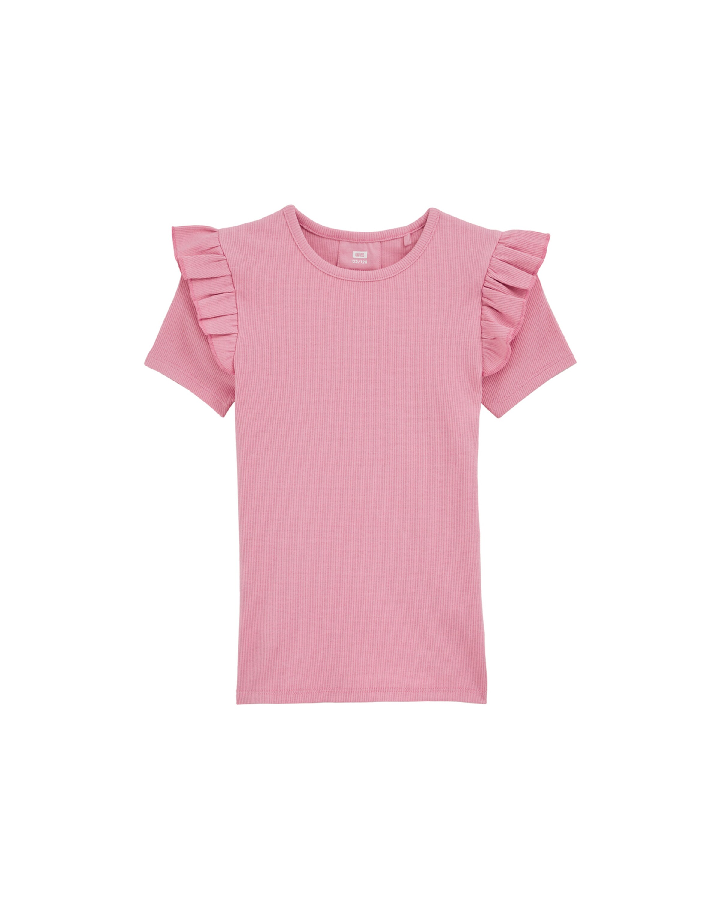 WE Fashion Футболка 'Meisjes' в Ярко-розовый: спереди