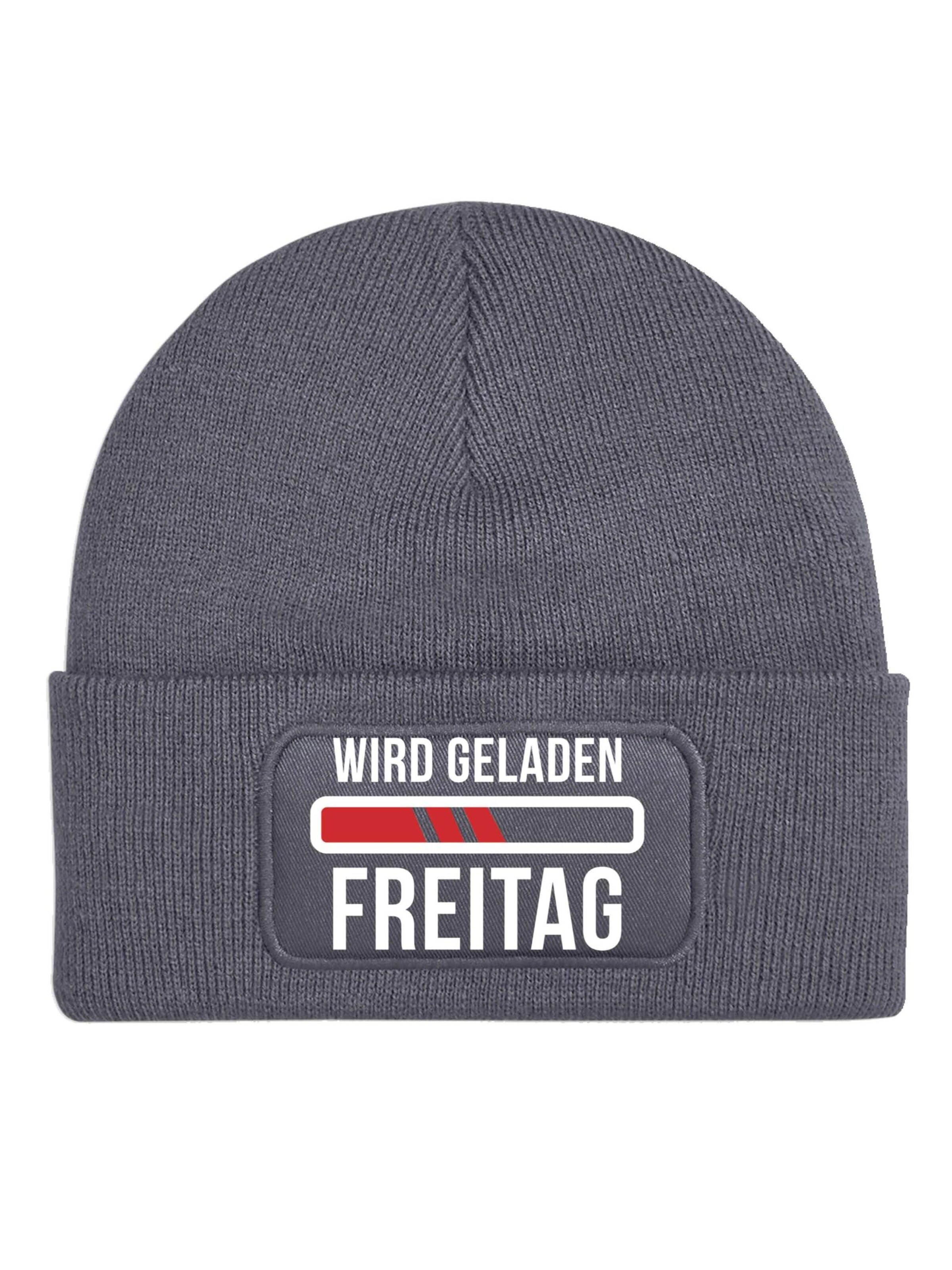 Youth Designz Beanie 'Freitag wird geladen' in Grey: front