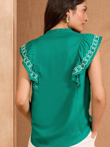 Chemisier love & roses en vert