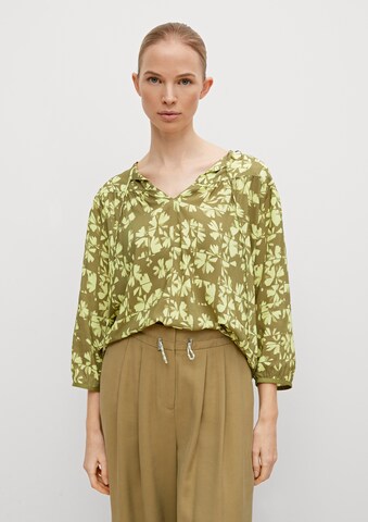 comma casual identity Blouse in Groen: voorkant