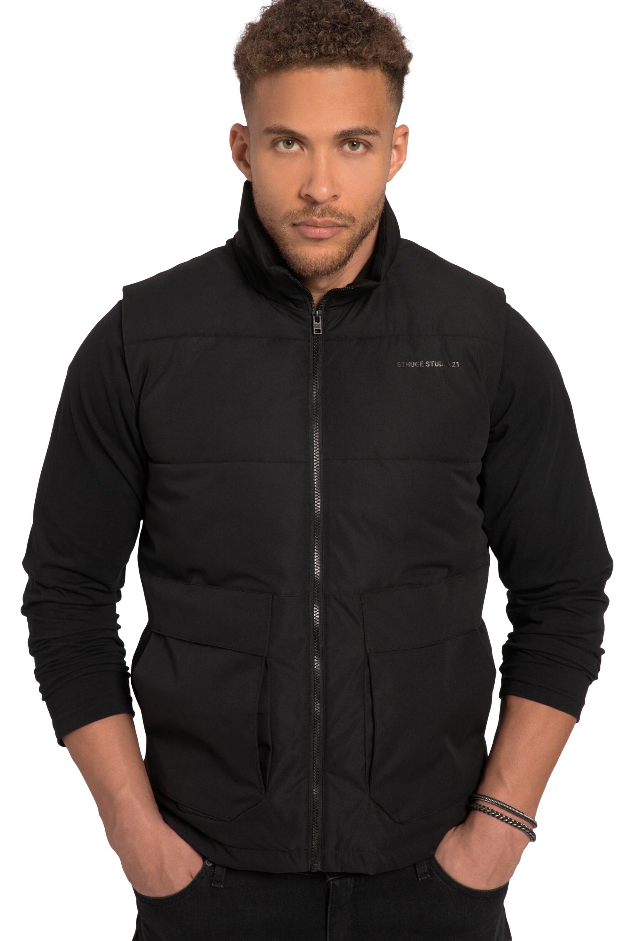 STHUGE Weste in Schwarz