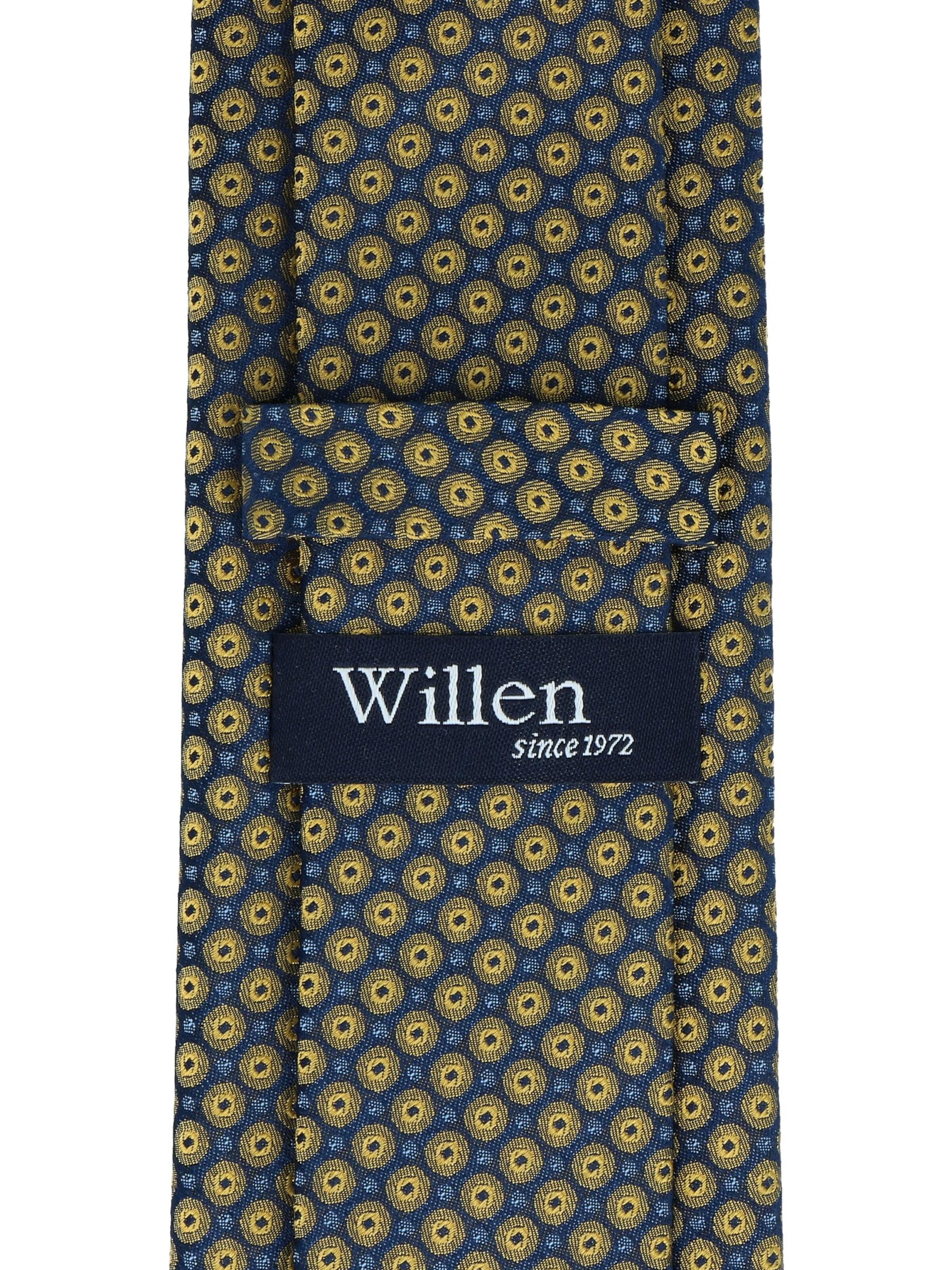 WILLEN Tie 'Kleinmuster Marine' in Yellow