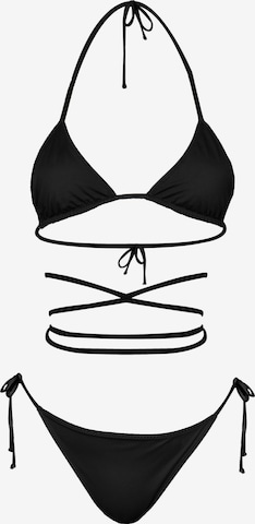 Triangle Bikini 'Catch me Black' Kadoo en noir : devant