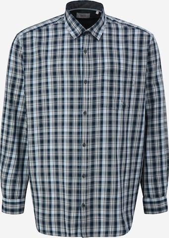 s.Oliver Men Big Sizes Regular fit Button Up Shirt in Blue: front