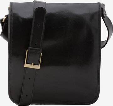 Borsa a tracolla 'Borsa a tracolla uomo vera pelle con chiusura calamita - Made in Italy' di I Fratelli in nero: frontale