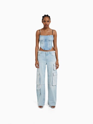 Bershka Wide Leg Jeans in Blau
