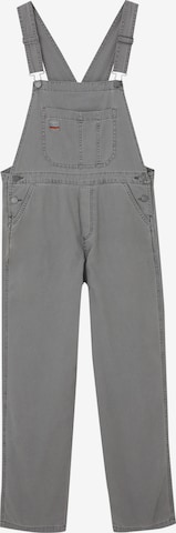 Pull&Bear Regular Панталон с тиранти в сиво: отпред