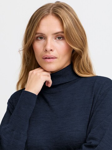 PULZ Jeans Trui ' PZSADIE Rollneck ' in Blauw