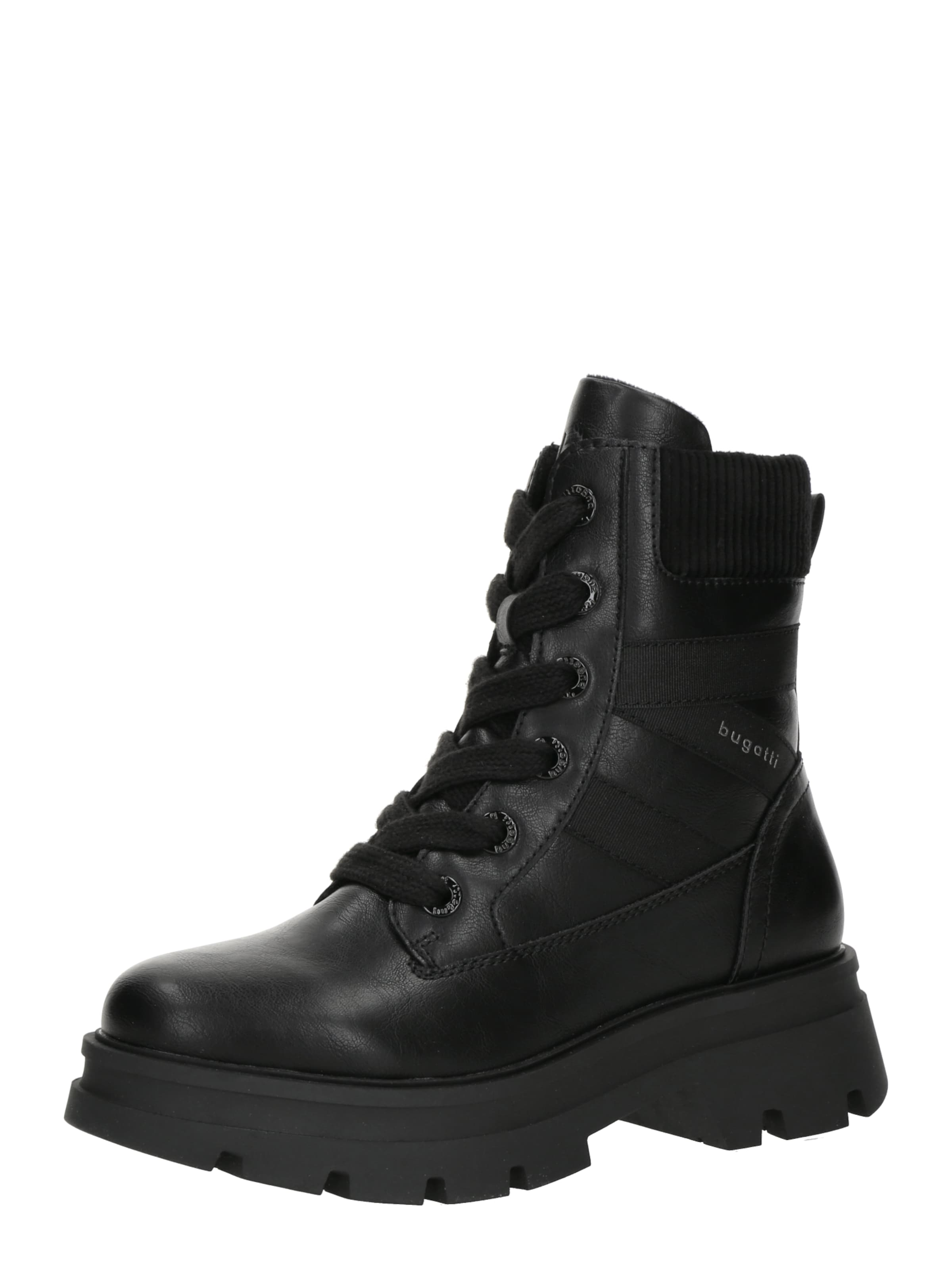 bugatti Botki sznurowane w kolorze czarny: przód