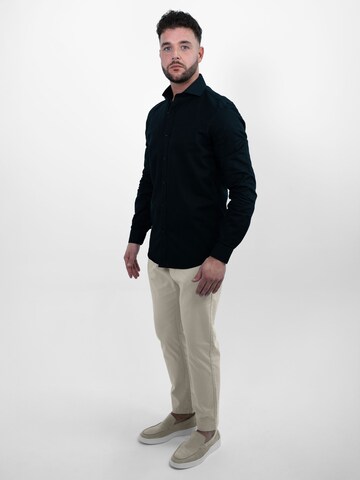 Vercate Slim Fit Businesshemd 'No. 9' in Schwarz