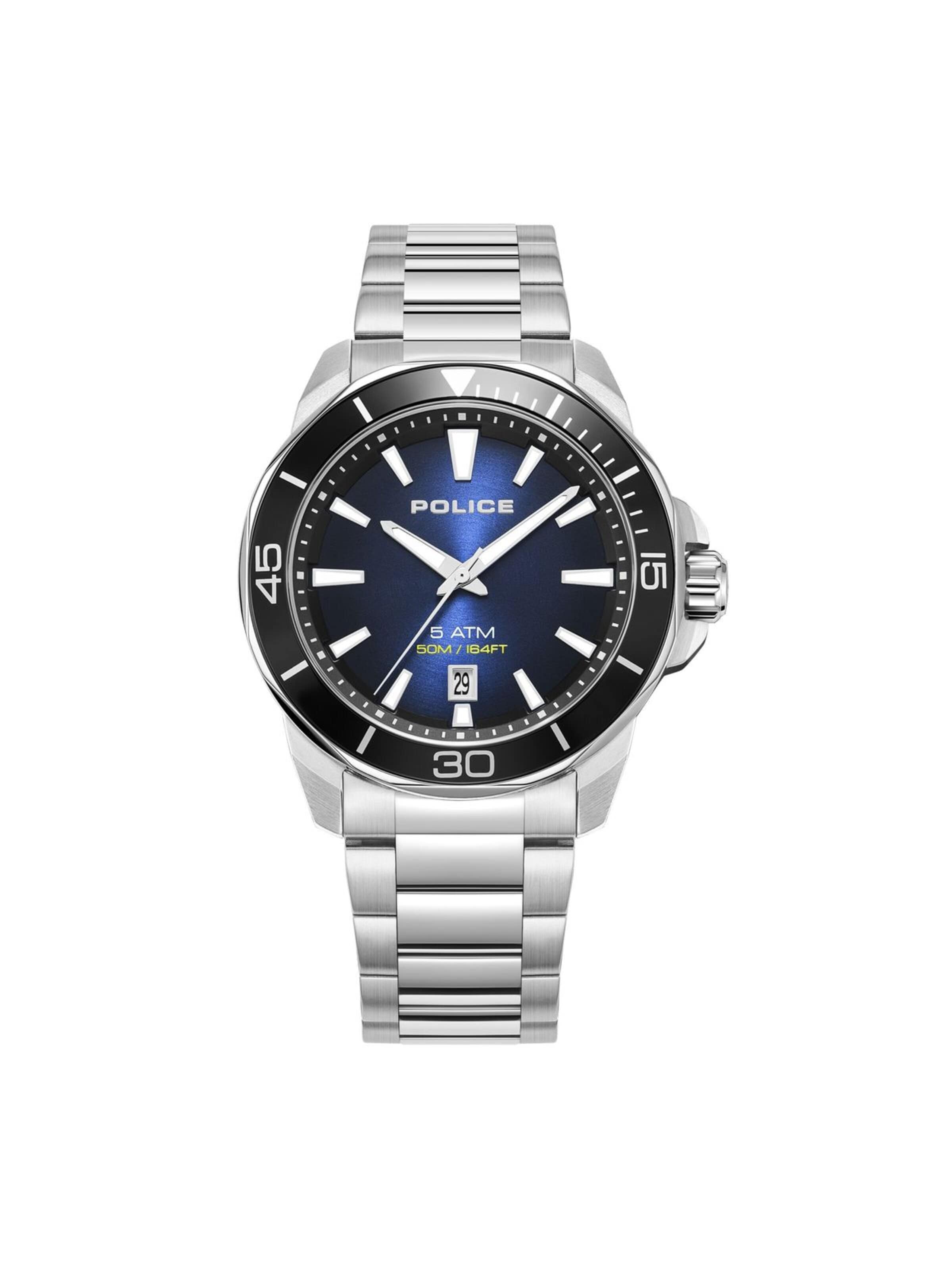 POLICE Analog Watch 'Date watch Thornton' in Blue: front