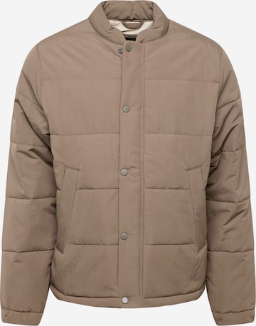 Abercrombie & Fitch Prehodna jakna 'ANF' | rjava barva: sprednja stran