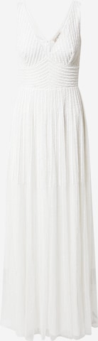 LACE & BEADS - Vestido de festa 'Lorelai' em branco: frente