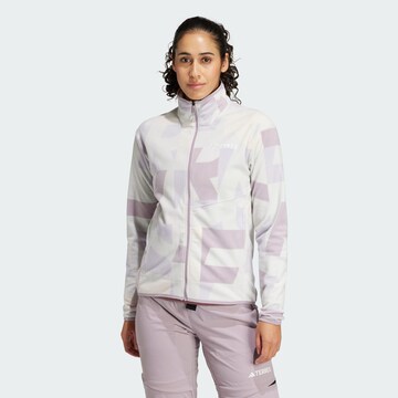 ADIDAS TERREX Functionele fleece jas in Grijs: voorkant