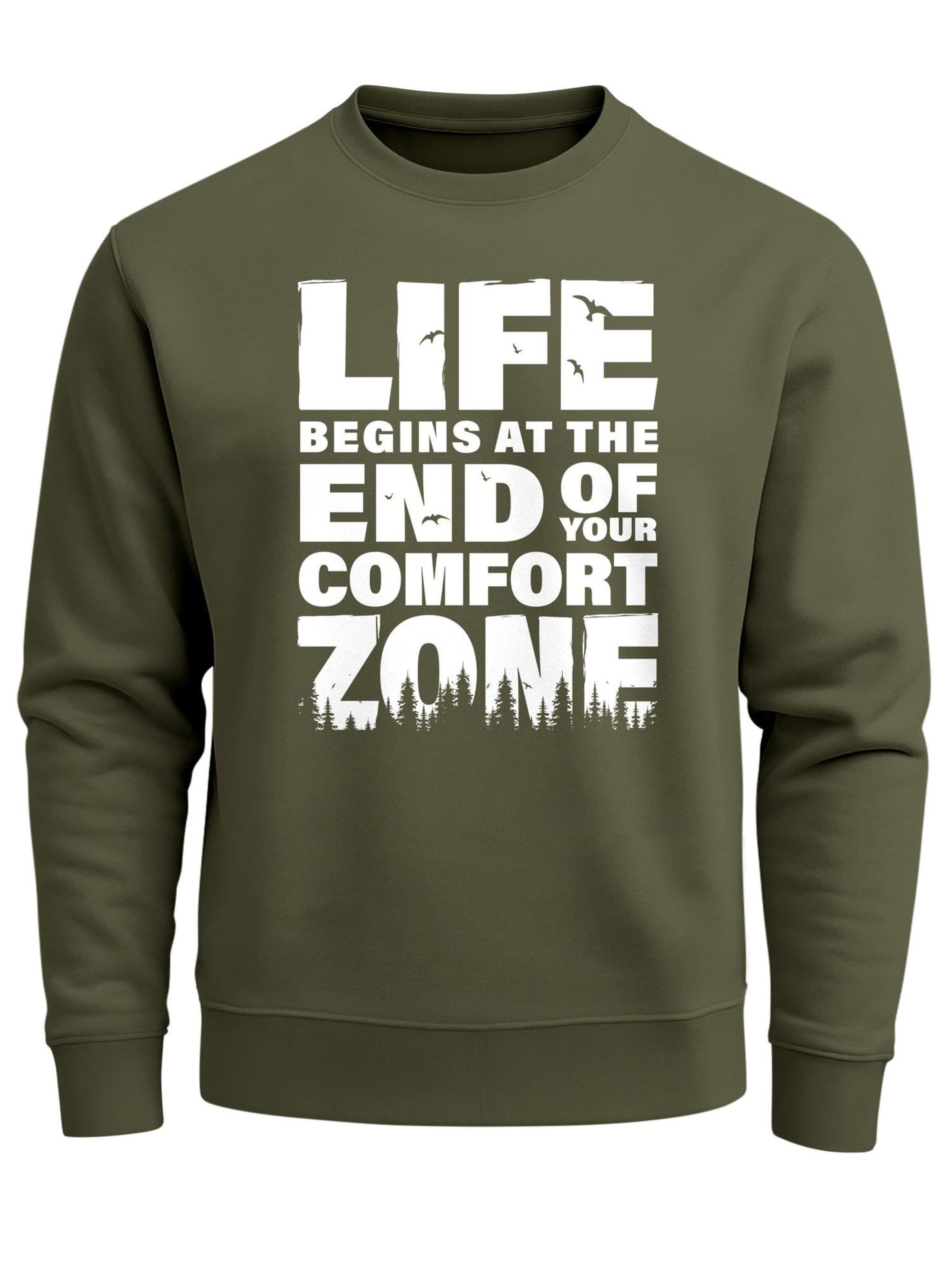 Neverless Sweatshirt 'life begins' in Green: front