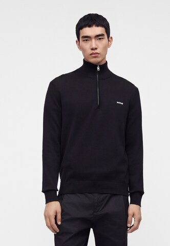 HUGO Sweater 'San Quintus' in Black: front