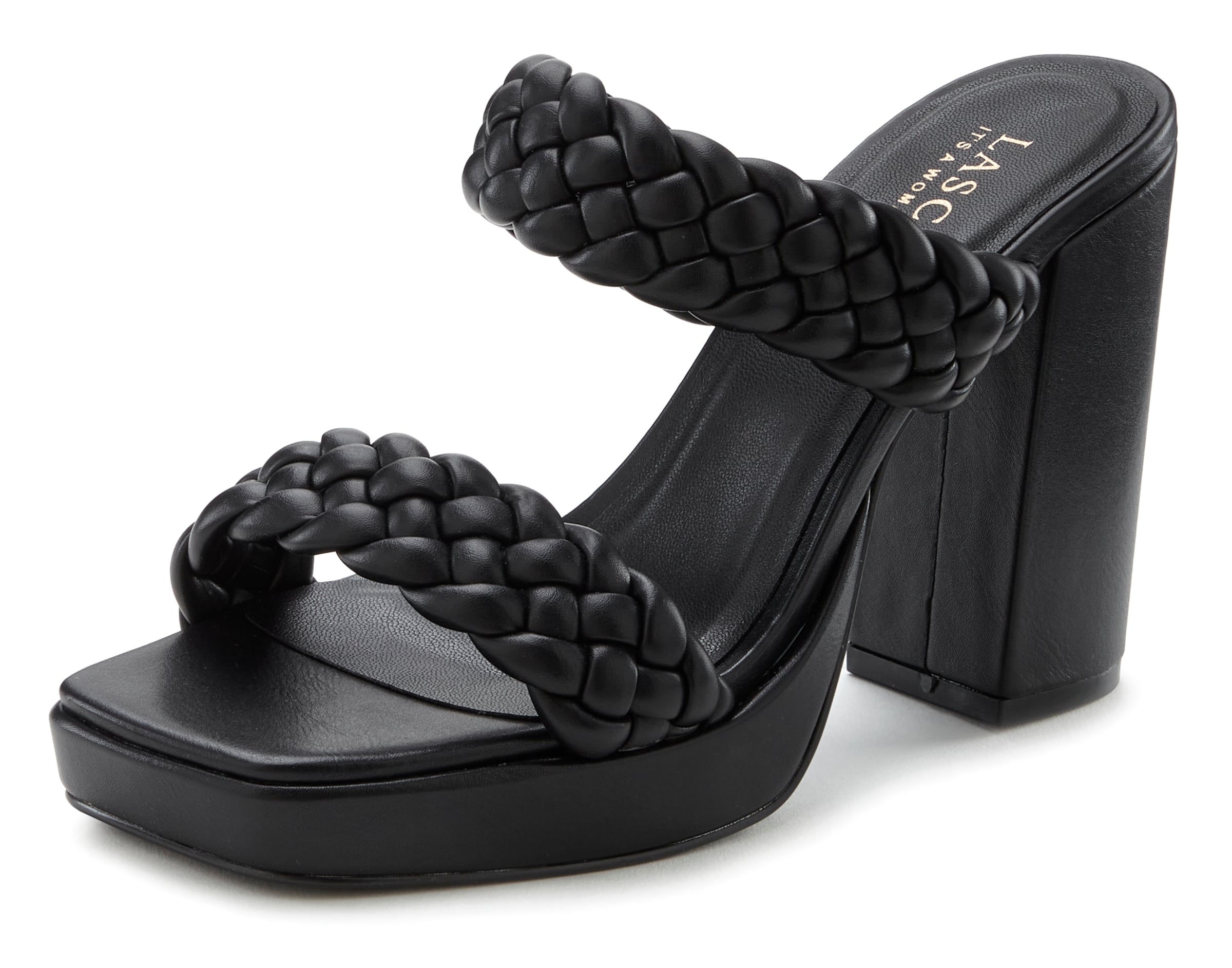 LASCANA Mules in Black: front