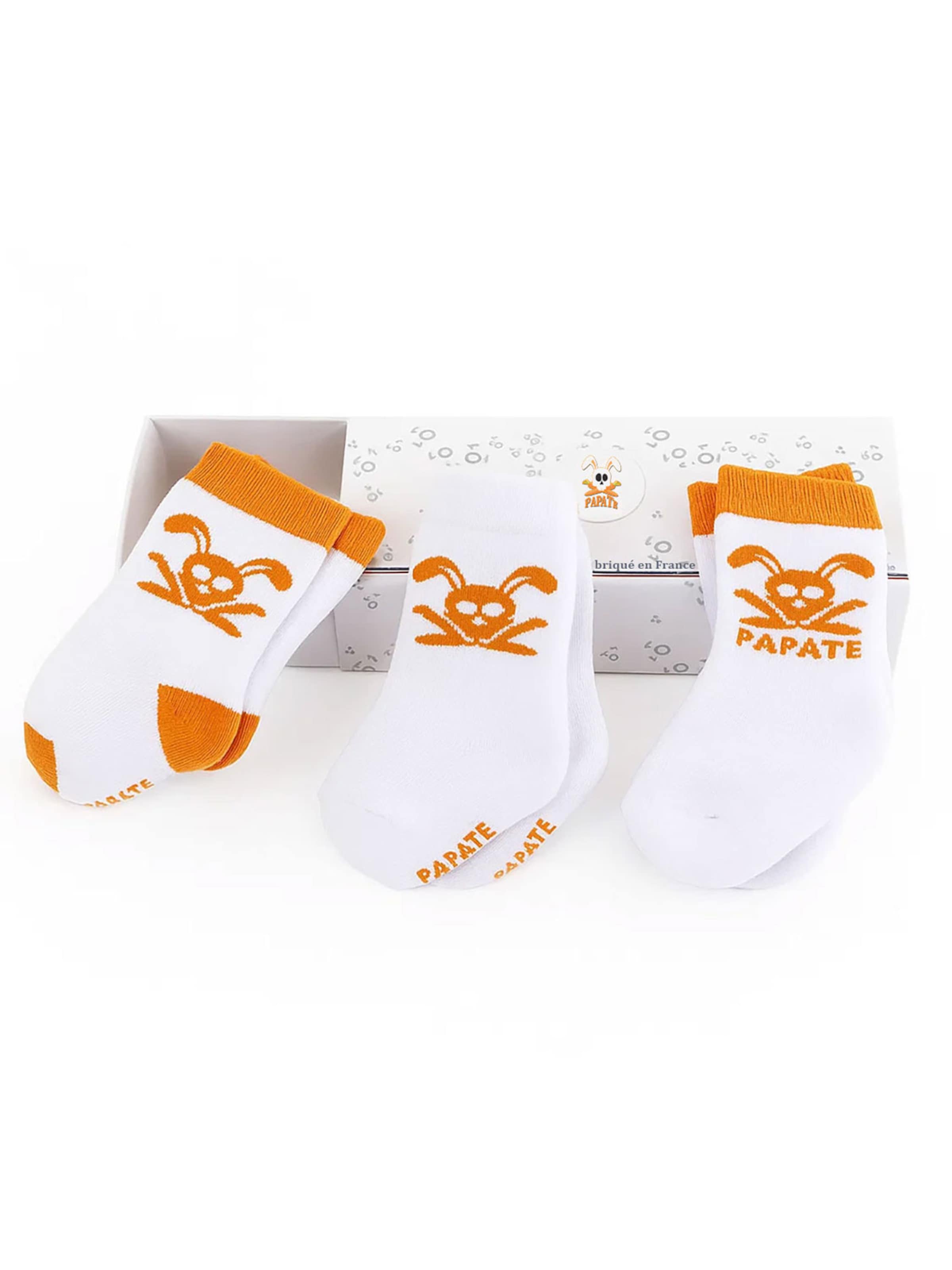 Chaussettes PAPATE en blanc : devant