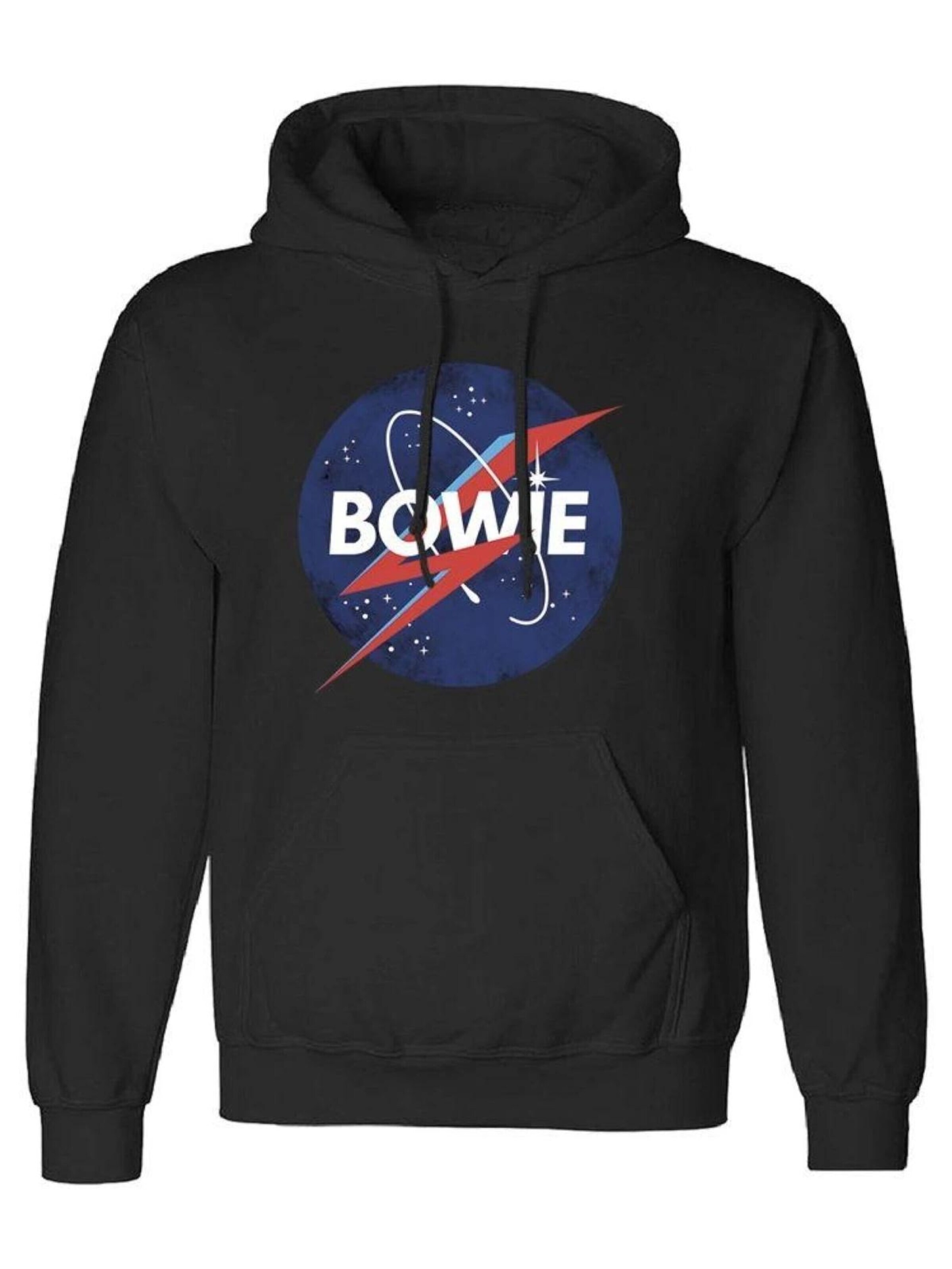 Rockshirts Bluzka sportowa 'David Bowie Spaceman Kapuzenpullover' w kolorze czarny