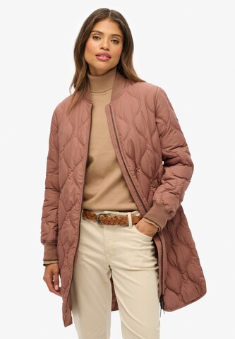 Manteau mi-saison Superdry en marron : devant