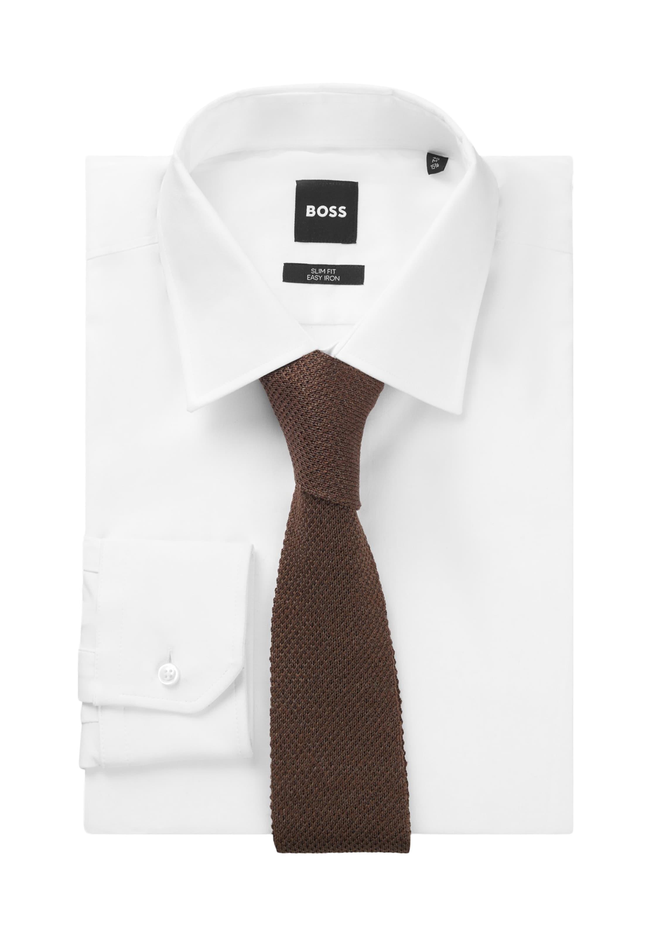 BOSS Tie 'Beckham x Boss' in Brown