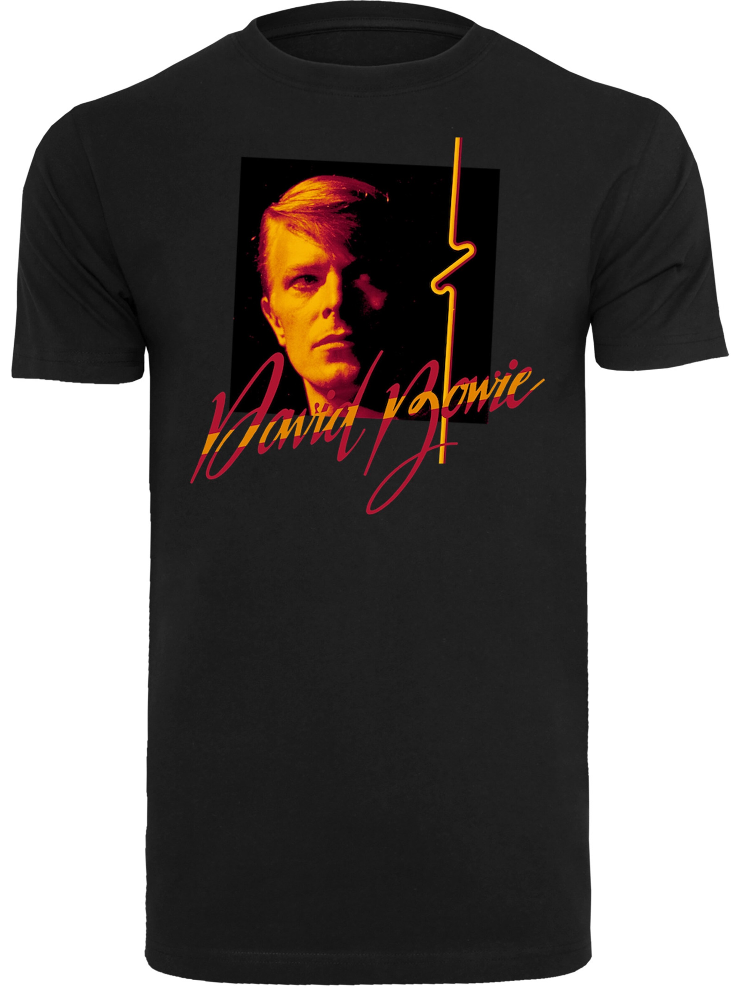 F4NT4STIC Shirt 'David Bowie' in Zwart: voorkant