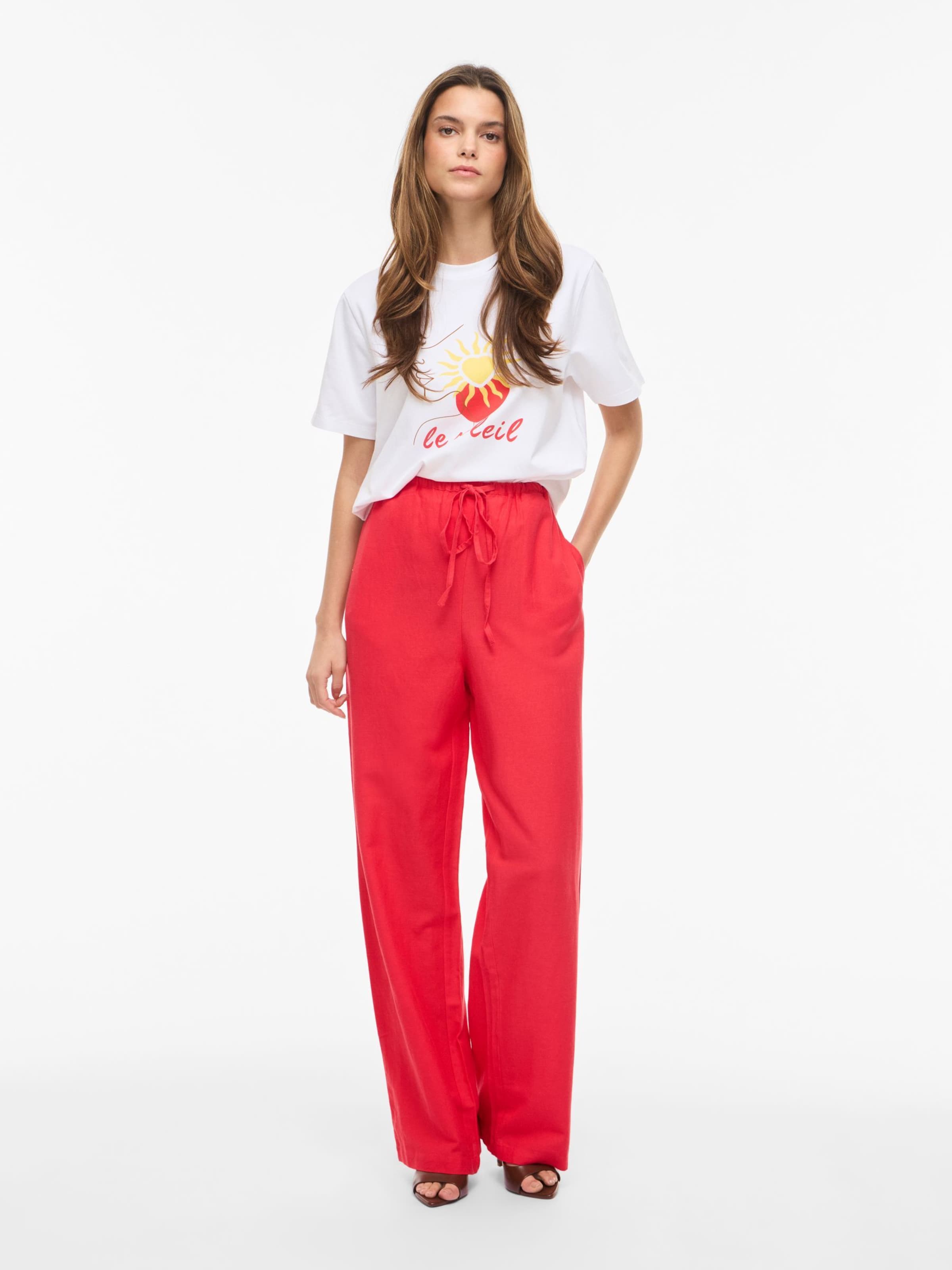 Wide Leg Pantalon VILA en rouge