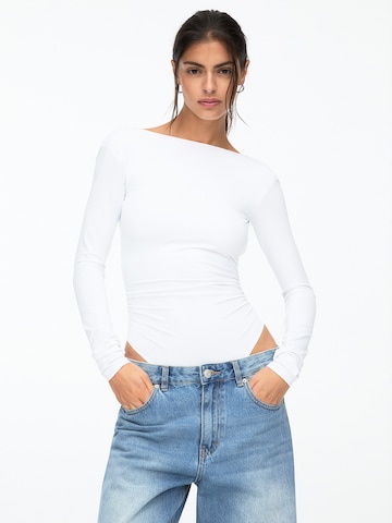 Pull&Bear Shirt bodysuit in White: front