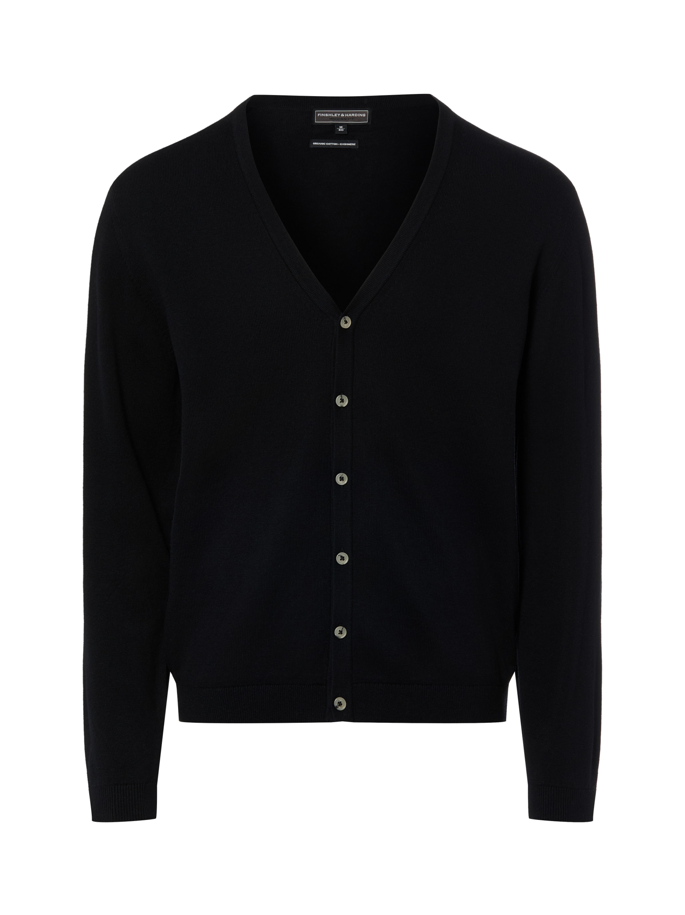 Finshley & Harding Gebreid vest in Zwart: voorkant