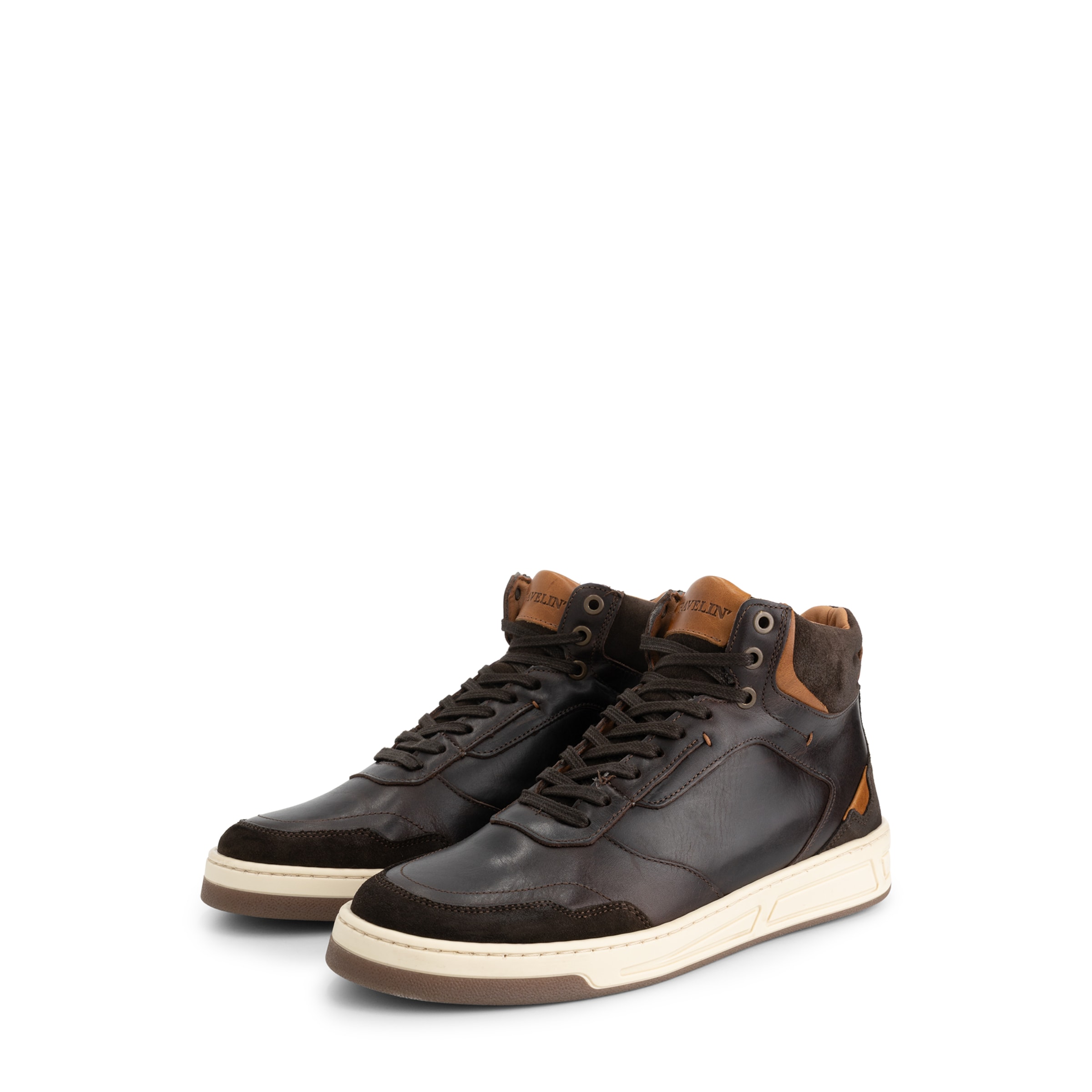 Travelin Sneakers hoog 'Durham' in Bruin